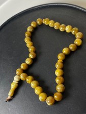 Rare Luxury Olive Faturan Bakelite Misbaha - 33 Prayer Beads - Tasbih - Handmade