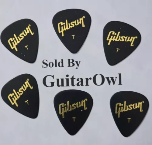 GIBSON THIN 351 GUITAR PICKS BLACK SET OF 6