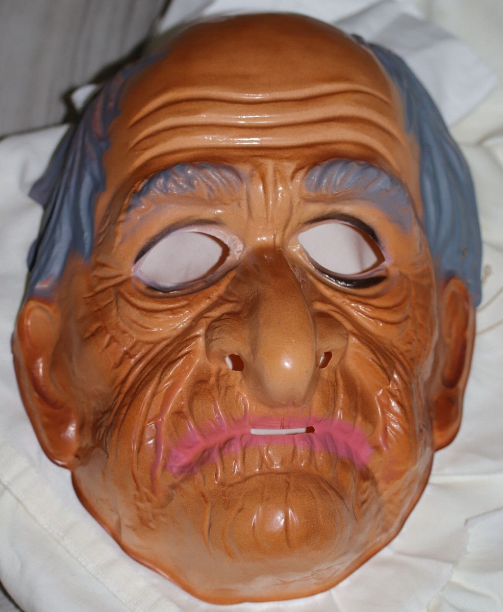 ビンテージマスクマンバンク Ben Cooper 1980 Old Man Grandpa Halloween Adult Mask & Fastener 10