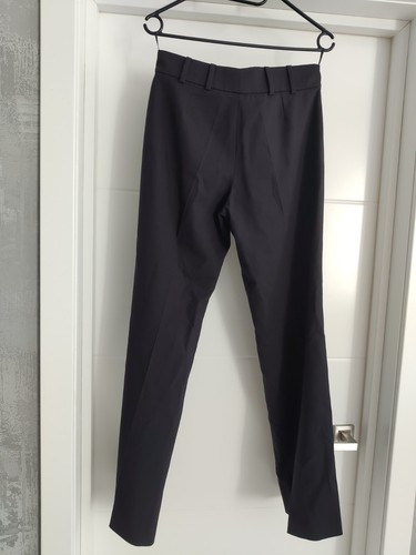 Chanel Wool Dark Navy Blue Dress Casual Relaxed Pants Trousers Straight Wide 38 - Picture 3 of 19