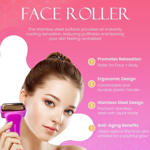Steel Ice Face Roller Skin Care Face Massager Ice Cube Mould Face Cooling - Picture 2 of 7