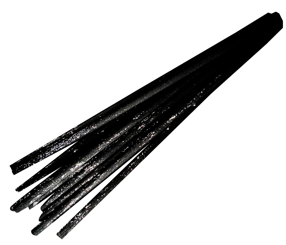 Silver Sparkle Black Fibre Diffuser Reed Replacement Sticks. Pack Of 10