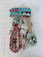 NEW Disney Mickey 3 Piece Kitchen Set Oven Mitt, Spatula, Whisk