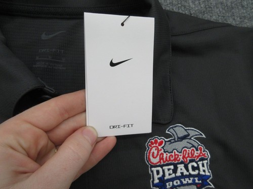 Nike Polo Shirt Mens Medium Gray Chick-fil-a Peach Bowl Short Sleeve Golf M NEW - Picture 11 of 14