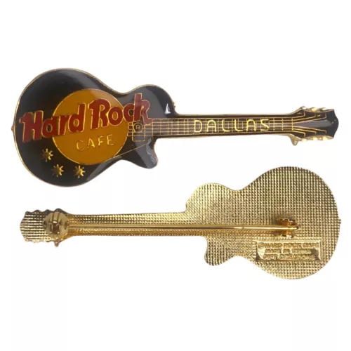 Hard Rock Cafe Dallas Guitar Pin Black Gibson Les Paul Mesh Back 3LT HRC #2156
