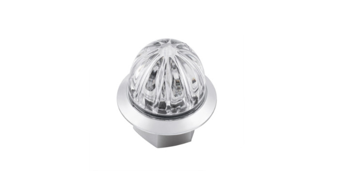 4 LED 3/4" MINI WATERMELON AMBER/BLUE LIGHT WITH CLEAR LENS (CLEARANCE/MARKER)