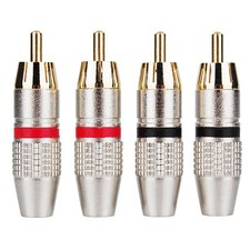 Dynavox Cinchstecker, 4er Set, vergoldet, Cinch Stecker, Klemm-/Lötanschluss