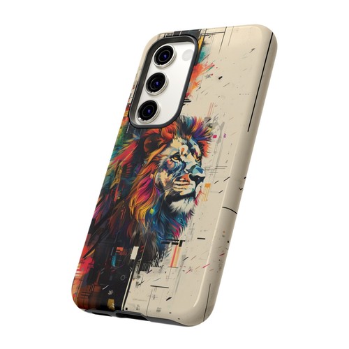 Phone Case for iPhone, Pixel, Galaxy - Lion Retro Abstract Colorful Cover - Picture 137 of 191