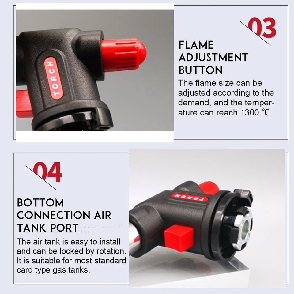 Butane Gas Blow Torch Camping Iron Welding Soldering Fire Lighter Frame Gun AU - image 3 of 4