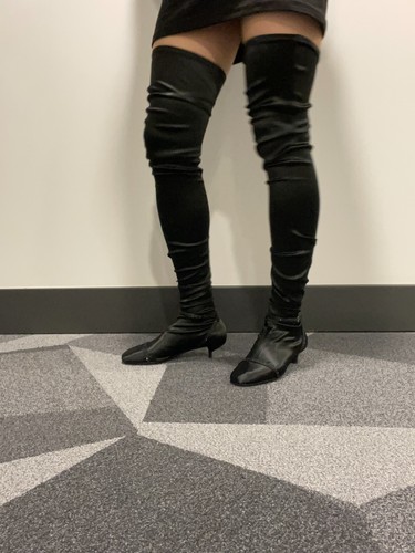 EMPORIO ARMANI over the knee satin boot size 9.5 made in Italy - Picture 18 of 23