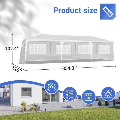 Outdoor Party Tent with 8 Removable Sidewalls, Waterproof Canopy Patio - Picture 20 of 24