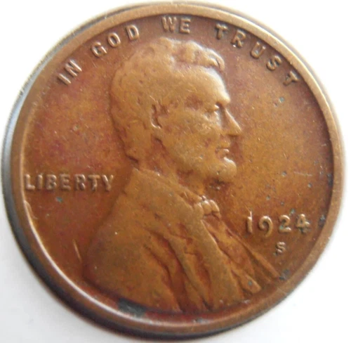 1924 S Lincoln Cent, Low Mintage, VF  (24SOC4)