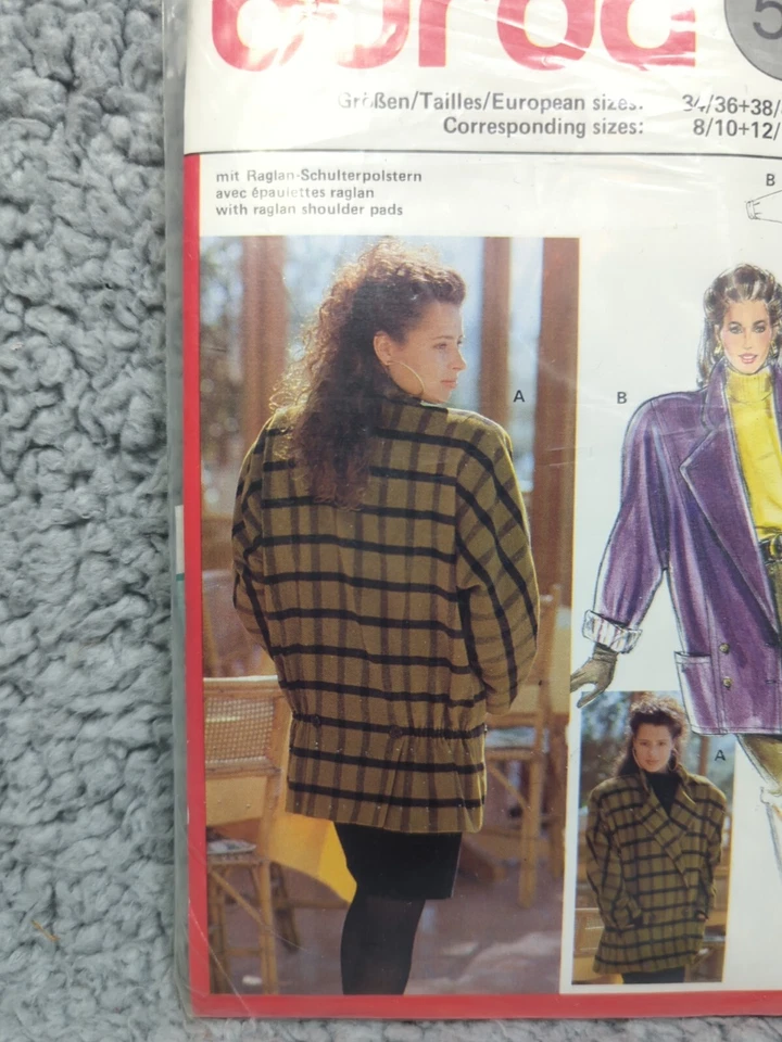 BURDA PATTERN NO. 5643 VINTAGE 80'S WOMANS BLAZER WITH RAGLAN SHOULDER PADS - Image 2 of 4