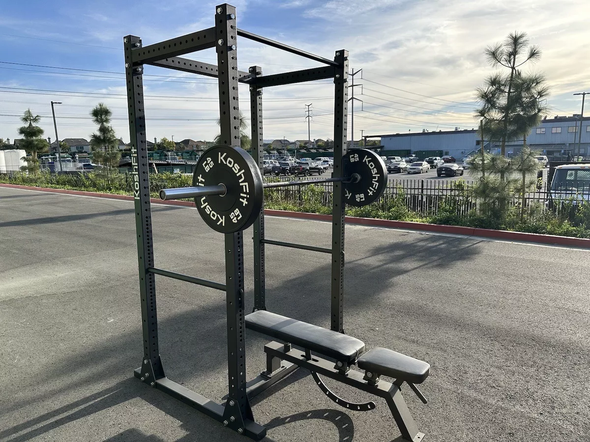 squat rack with weights