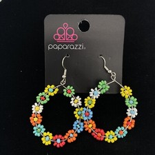 Paparazzi Fashion Jewelry Festively Flower Child Multicolor Hook Earrings