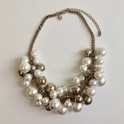 EXPRESS Bubble Faux Pearl Gold-Colored Statement Necklace -WORN ONCE