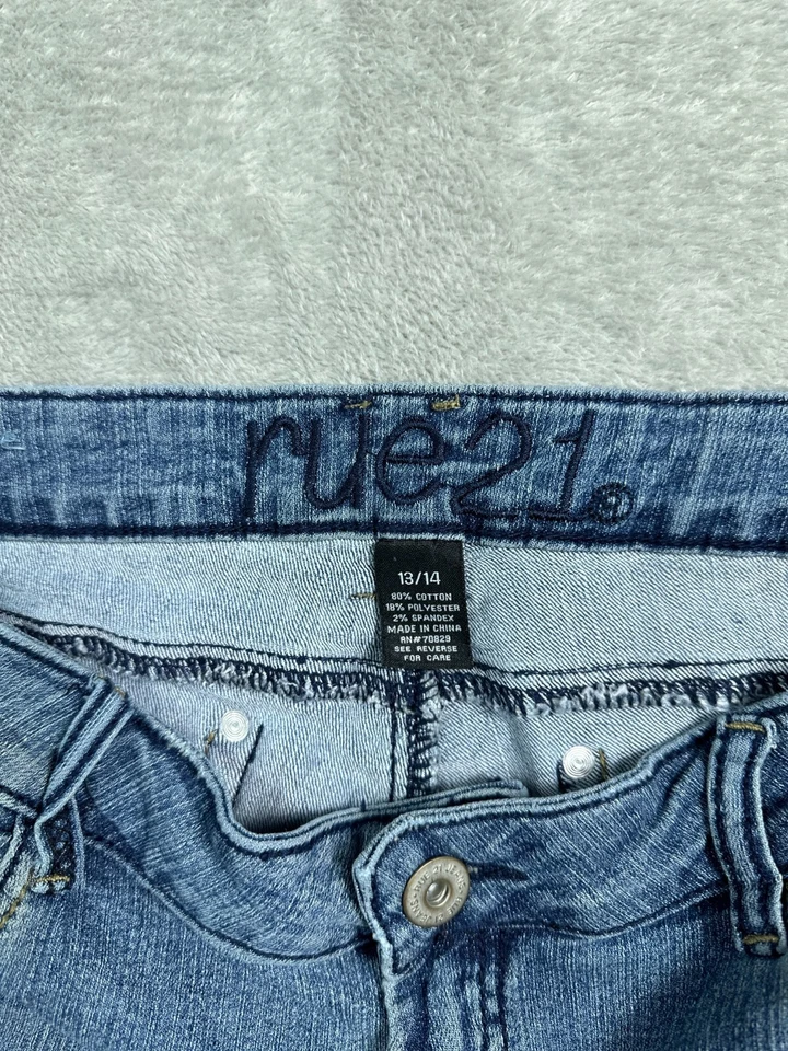 Bermuda jeans feminina 36 jeans júnior 13 Rue21 azul jeans desgastado 36x16 - Imagem 2 de 4