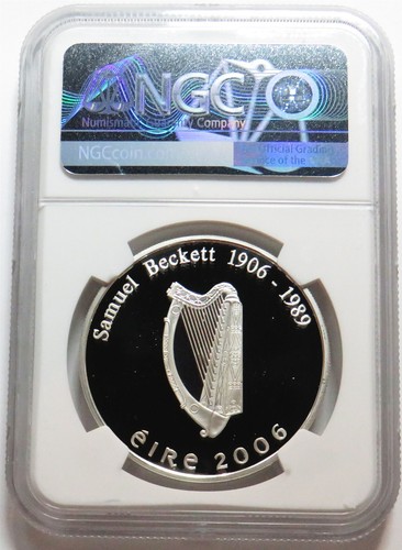 2006 SILVER IRELAND 10 EURO SAMUEL BECKETT COIN NGC PF 67 ULTRA CAMEO - Picture 2 of 2
