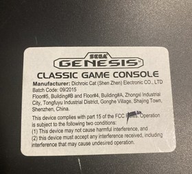 Sega Genesis AtGames Classic Console Only No Controls No Cords NOT TESTED 