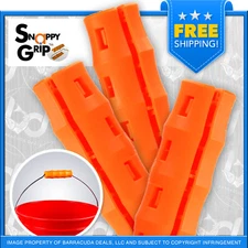NEW! Snappy Grip Ergonomic Replacement Bucket Handles  - Safety Orange (3 Pack)