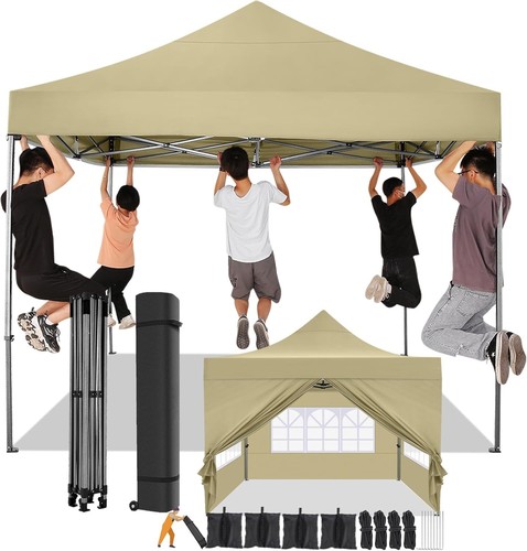 Popup Pavillon 3x3 Wasserdicht Stabil Winterfest mit Seitenwand u Sandsack - Bild 5 von 58