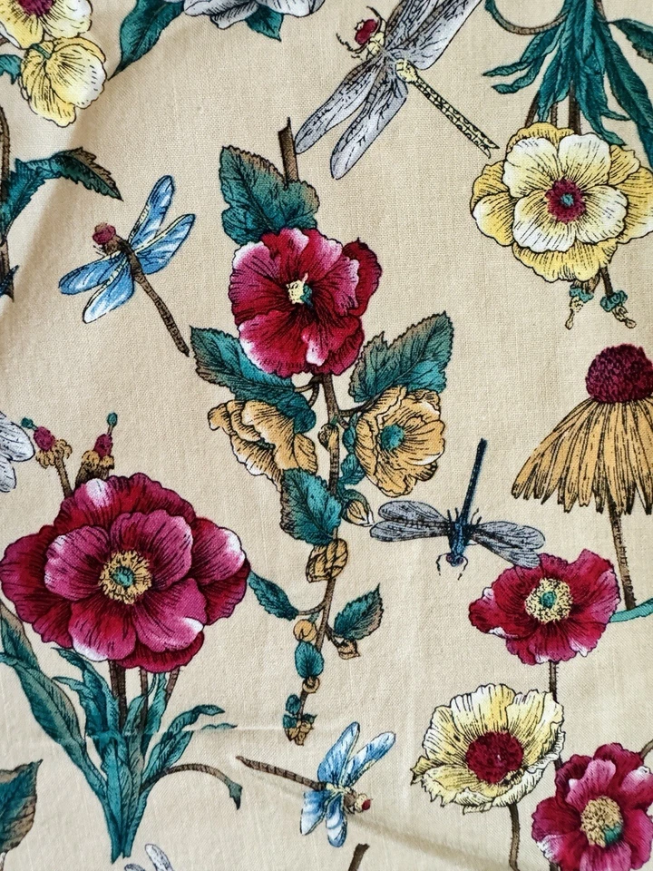 4.5码霍夫曼国际植物蜻蜓丝网印花棉织物42英寸 — 第 3/4 张图片