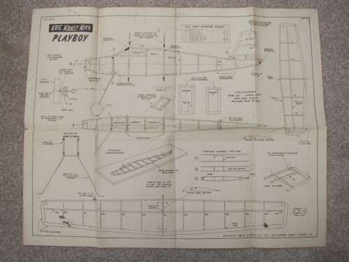 Keil Kraft Kit Plans of Playboy a vintage beginners duration model  of 20" wings - Picture 1 of 2