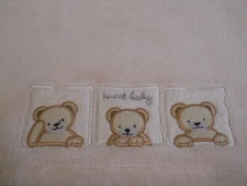 Kidsline boa baby blanket soft patches on front with a little baby bear cream