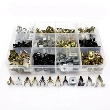 240Pcs Car Fastener Bumper Auto Trim Retainer Clip U Type Metal Rivet For Truck
