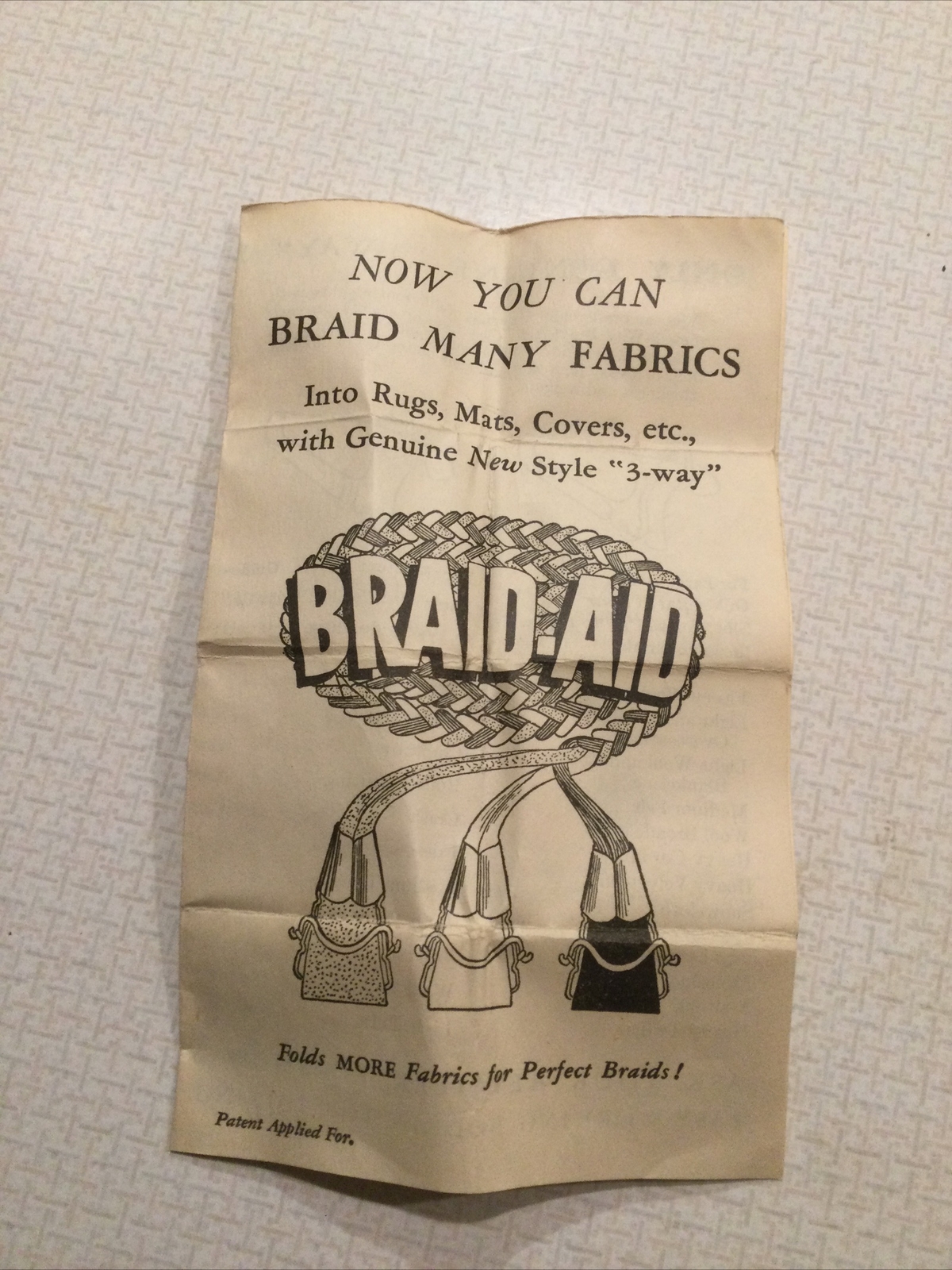 Vintage Braid-Aid Set of Three 3-Way Rug Braiding Making Tool Kit in ...