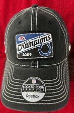 NFL Indianapolis Colts AFC Champions 2009 Cap Hat Flexfit Reebok Adult OSFM
