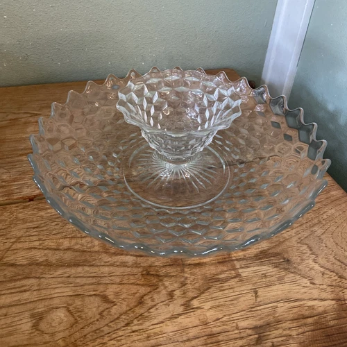 Vintage Fostoria AMERICAN Clear Pattern 13 1/4" SHRIMP & DIP DISH