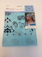 Styled Basics Bandana Blue 100% Cotton 22x22 Inches