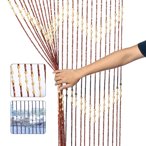 Bamboo Bead String Drapes Curtain Door Curtain Beaded Wooden Curtain for Doorway