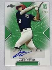 2021 LEAF PERFECT GAME GREEN JASON TORRES PAPER RC AUTO # 5/10