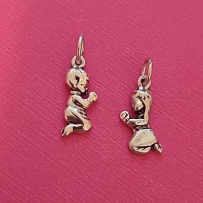 Sterling Silver Praying Boy or Girl Prayer Christian WWJD Choose Charm 925 USA