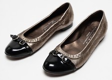 Women's AGL Attilio Giusti Leombruni Gold Leather Ballet Flats Shoes US 6 EU 36