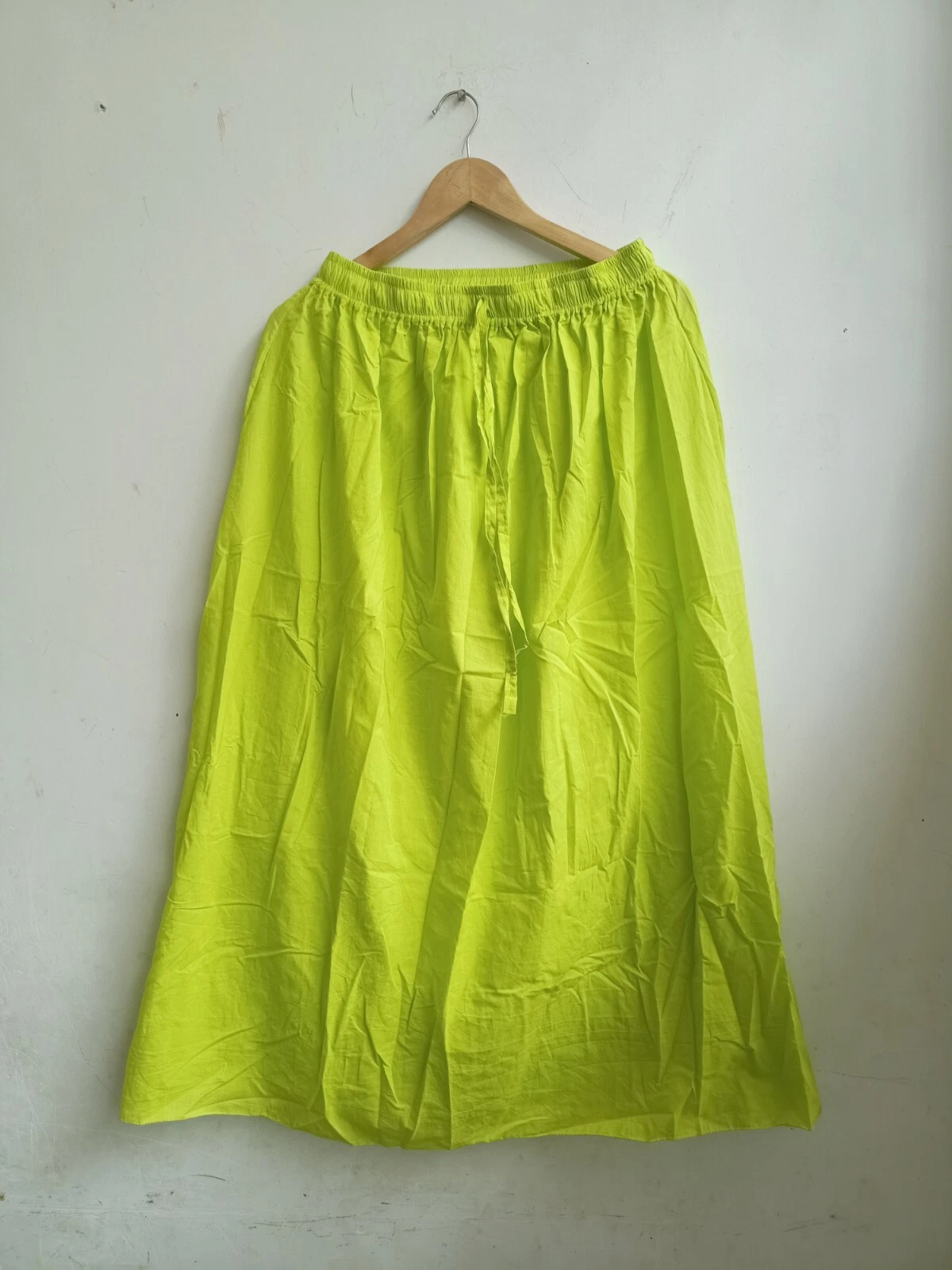 Indian Long Cotton Lemon Yellow Solid Skirt Women's Clothing Partywear Skirts US