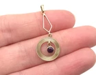 Vintage Art Deco 14k Gold Amethyst Lavalier Pendant Gold Estate Jewelry .9 grams