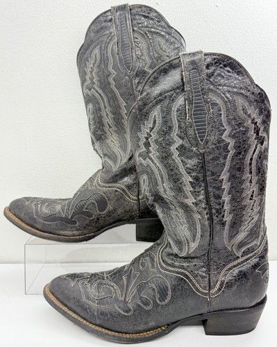 Vintage J.B. Dillon Genuine Goat Cowboy Boots JBM2000 Size 10EE Black Mexico - Picture 2 of 17