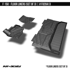 Fits 15-20 Ford F150 Super Crew Cab Air Design Hexa-Liner Floor Mats 3pc FO20A13