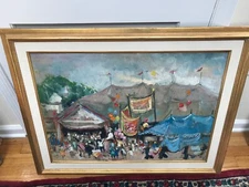 Eleanor Ingersoll Maurice framed oil painting board impressionist fair circus