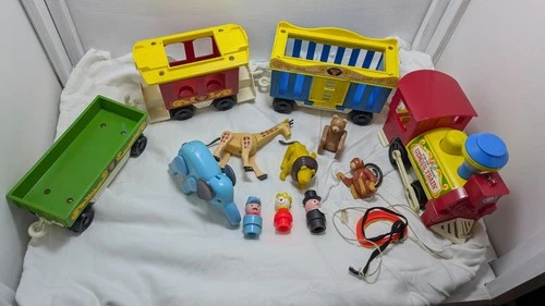 Fisher Price Little People Vintage Play Circus Train 991 W/ Animals 1970s Works!