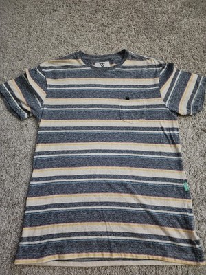 Vissla Eco T Shirt Men MED Multicolored Striped Short Sleeve Beach Surf Grunge