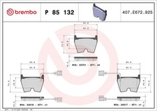 BREMBO BREMSBELÄGE passend für AUDI A4 8HE 8EC 8ED R8 4S3 4SP 4S9 4SR