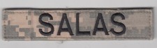 US Army Name Breast Tape Patch Insignia Hook Loop Uniform Digital ACU Camo SALAS