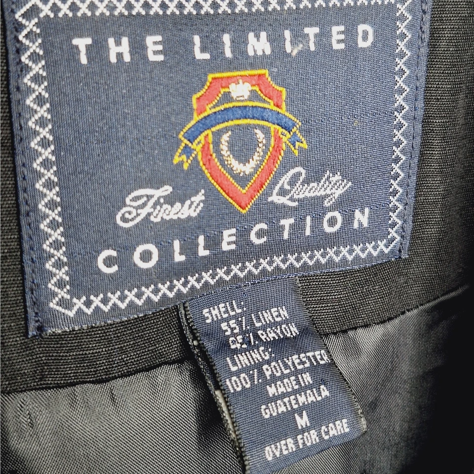 Винтажный ограниченный негабаритный блейзер куртка льняной смеси средний 90-х минималистский - Изображение 3 из 4