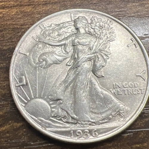 1936 BU Walking Liberty Silver Half Dollar 50C Actual Coin