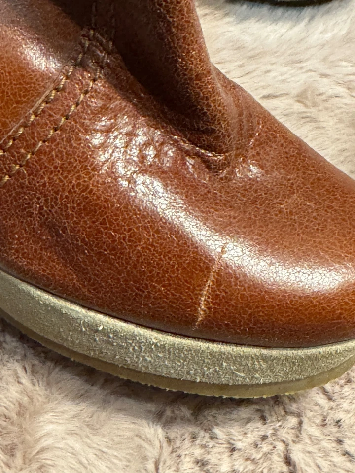 Botas de becerro con cuña de cuero marrón Steve Madden Y2K de colección 6 otoño Foto 4 de 4