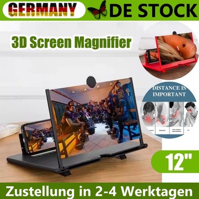 12'' 3D Handy Bildschirm Lupe Smartphone Vergrößerungslupe Amplifier Projektor~